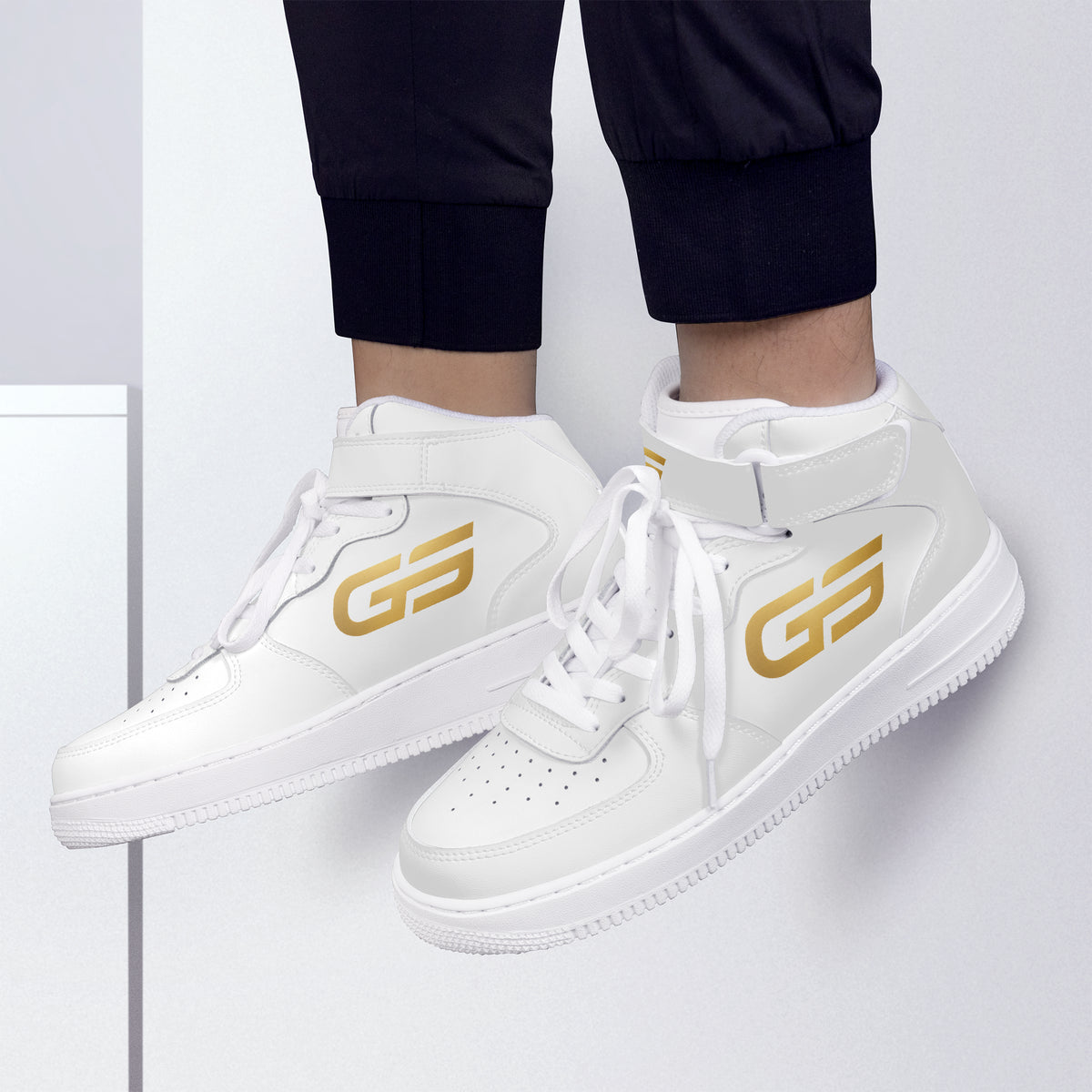 Sneakers montantes GOMS UNITED GS HIGH 01 WHITE/GOLD — vue produit 3