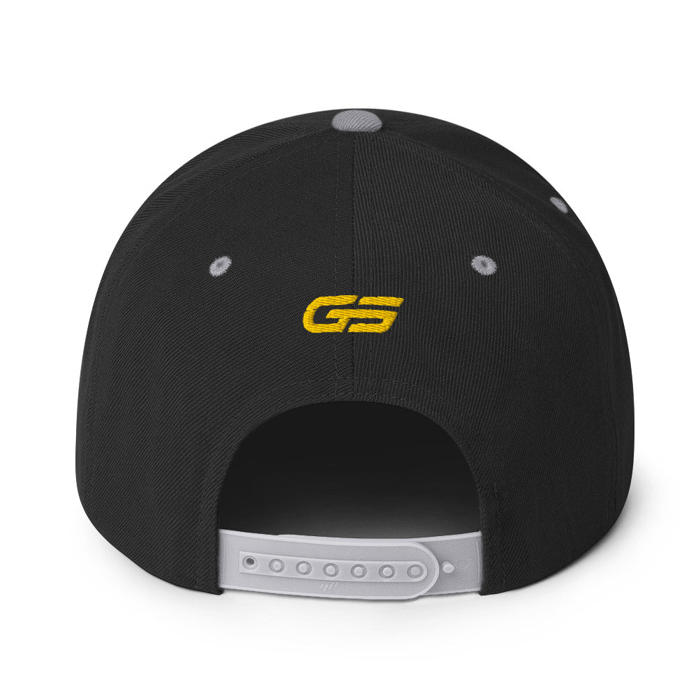 Casquette snapback bicolore noir et gris chiné, vue arrière avec fermeture réglable